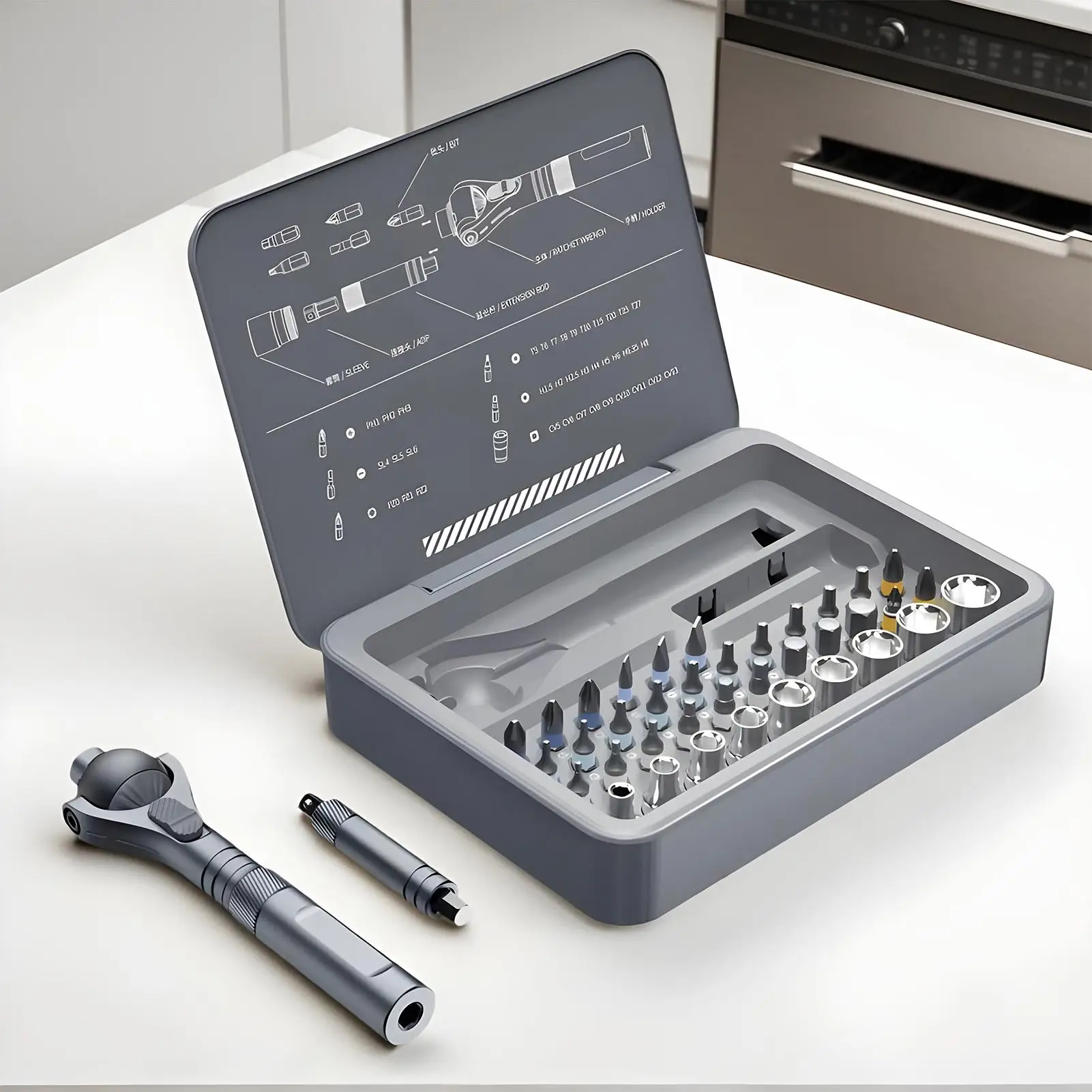 

Ratcheting Screwdriver Set 40-In-1 Precision Screwdriver Set Mechanic Driver Bit Kit for Repair Mechanic Electronics