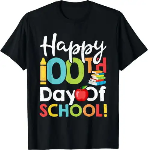 

Рубашка с надписью Happy 100th Day of School для учителя или детской футболки