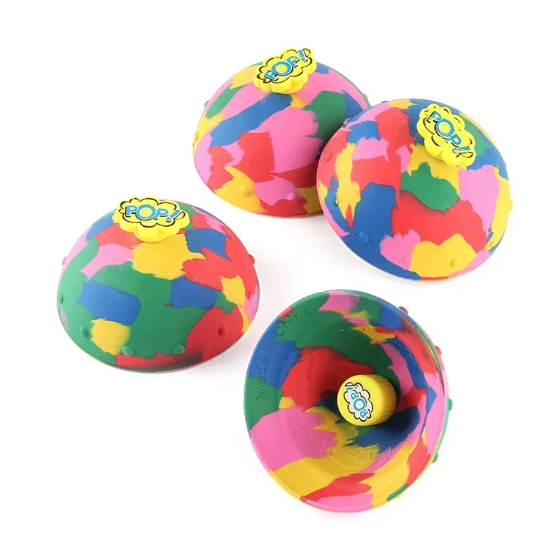 

Hip Hop Jump Half Side Bouncing Ball Anti Stress Fidget Toys for Kids Indoor Outdoor Fun Camouflage Pop Bounce Bowl Spinning Top