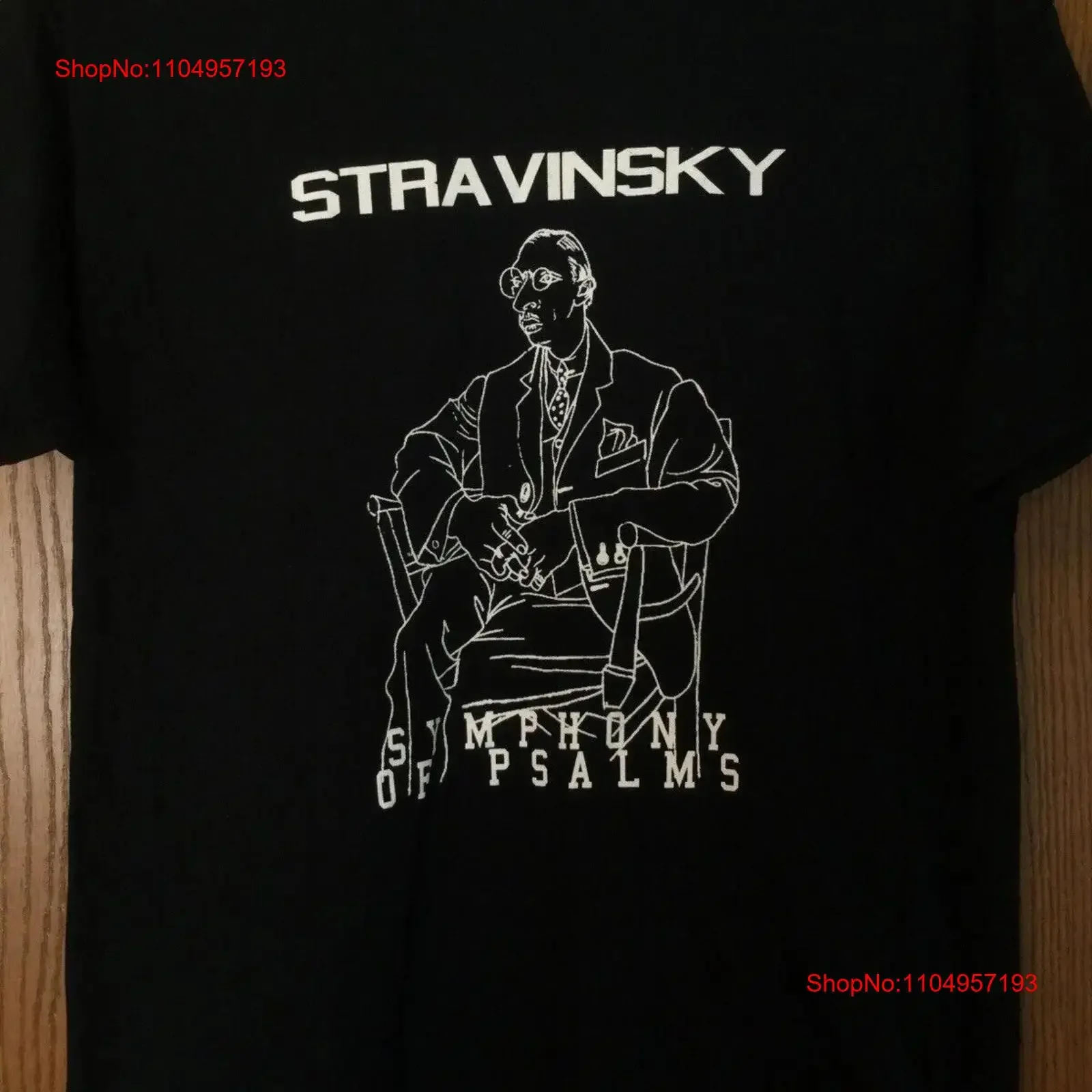 

Черная футболка Stravinsky Symphony Of Psalms 1930 года, хлоральная черная футболка L, винтажная стираная уличная одежда унисекс с графическим рисунком, растянутая дизайнерская одежда