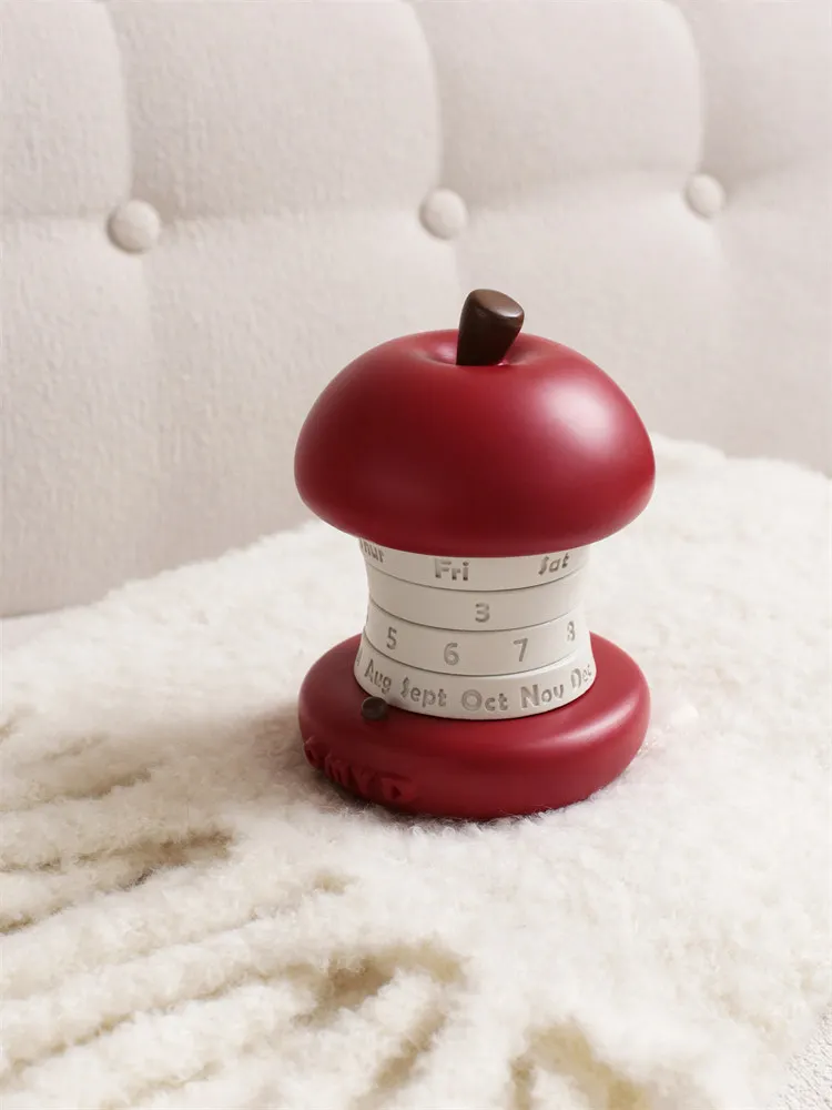 Apple Core Perpetual Calendar Rotating Calendar Object Birthday Gift Christmas Gift Desktop Ornament