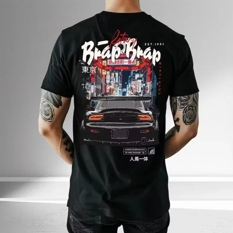 

Motorcycle Japan Streetwear Car T-Shirt Turbo Boost Rotary Wankel Tuning Men Women Tees CrewNeck T Shirts Printing Clothes