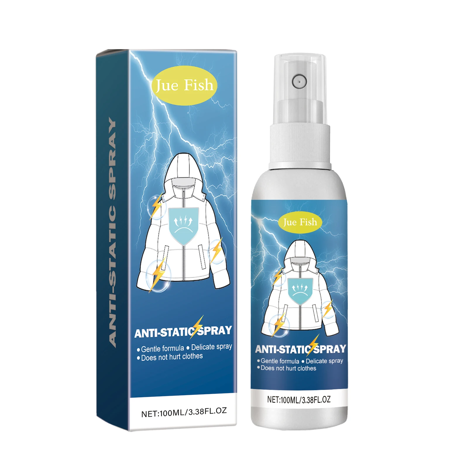 

Down Jacket Anti-Static Spray - Prevents Static on Clothing & Household Quilts, Anti-Frizz Formula