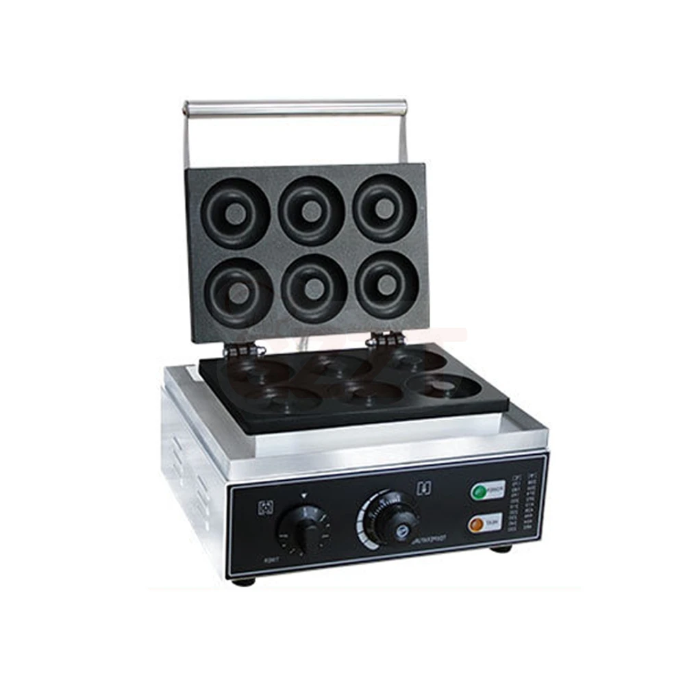 CE 6 ثقوب آلة الوافل الحلو الكعك ماكينة دونات صانع حلقة مستديرة الهراء آلة الكهربائية التلقائي صانعة حلوى الدونات