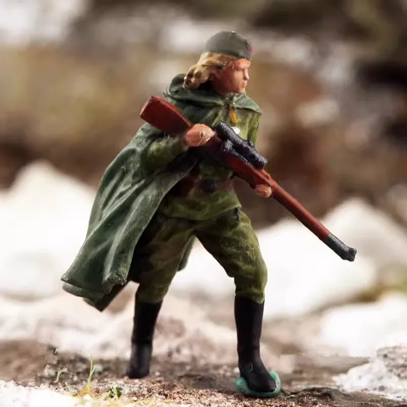 1:72 Scale Resin 1pcs Soviet Ace Female Snipe Soldiers DIY Action Figure Accessory Collection Display Toys Fans Gifts Decoration