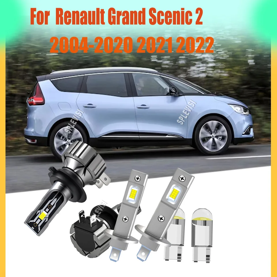 

H1 H7 LED Headlight Bulbs High Performance High Low Beam Bulbs For Renault Grand Scenic 2 2004 2005 2006 2007 2008 2009-2022