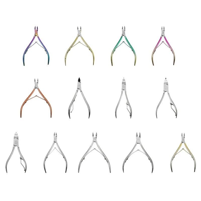 Stainless Steel Cuticle Nipper Scissors Dead Skin Remover Colorful Multiple Designs