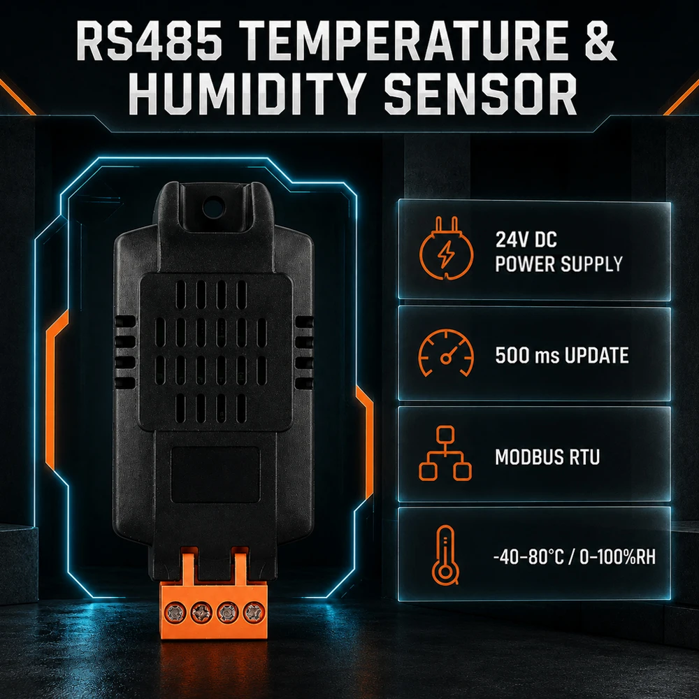 SHT31 DIS RS485 Temperature Humidity Sensor Module Modbus RTU High Precision Transmitter for PLC Data Logger Industrial Project