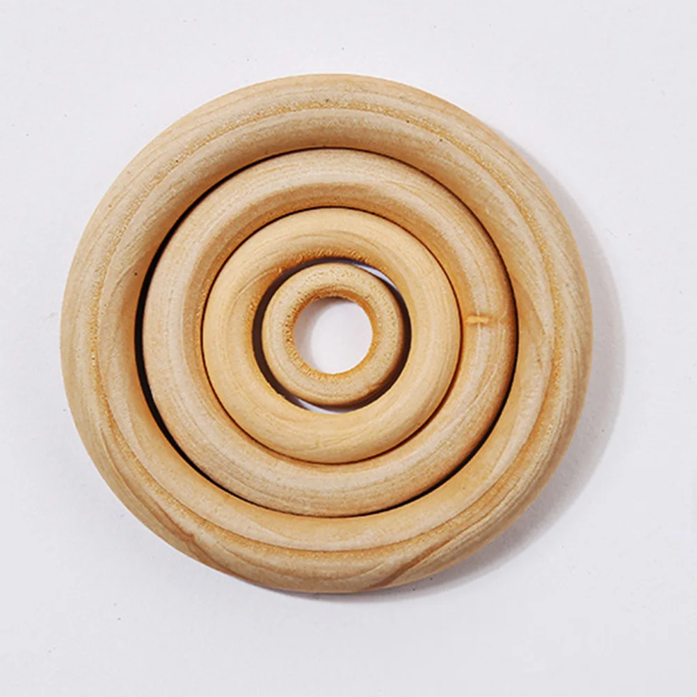 

50 pcs Natural Wood Rings 20Mm+30Mm+35Mm+45Mm+55Mm Unfinished Diy Accessories Pendant Connectors Jewelry Making Craft Projects