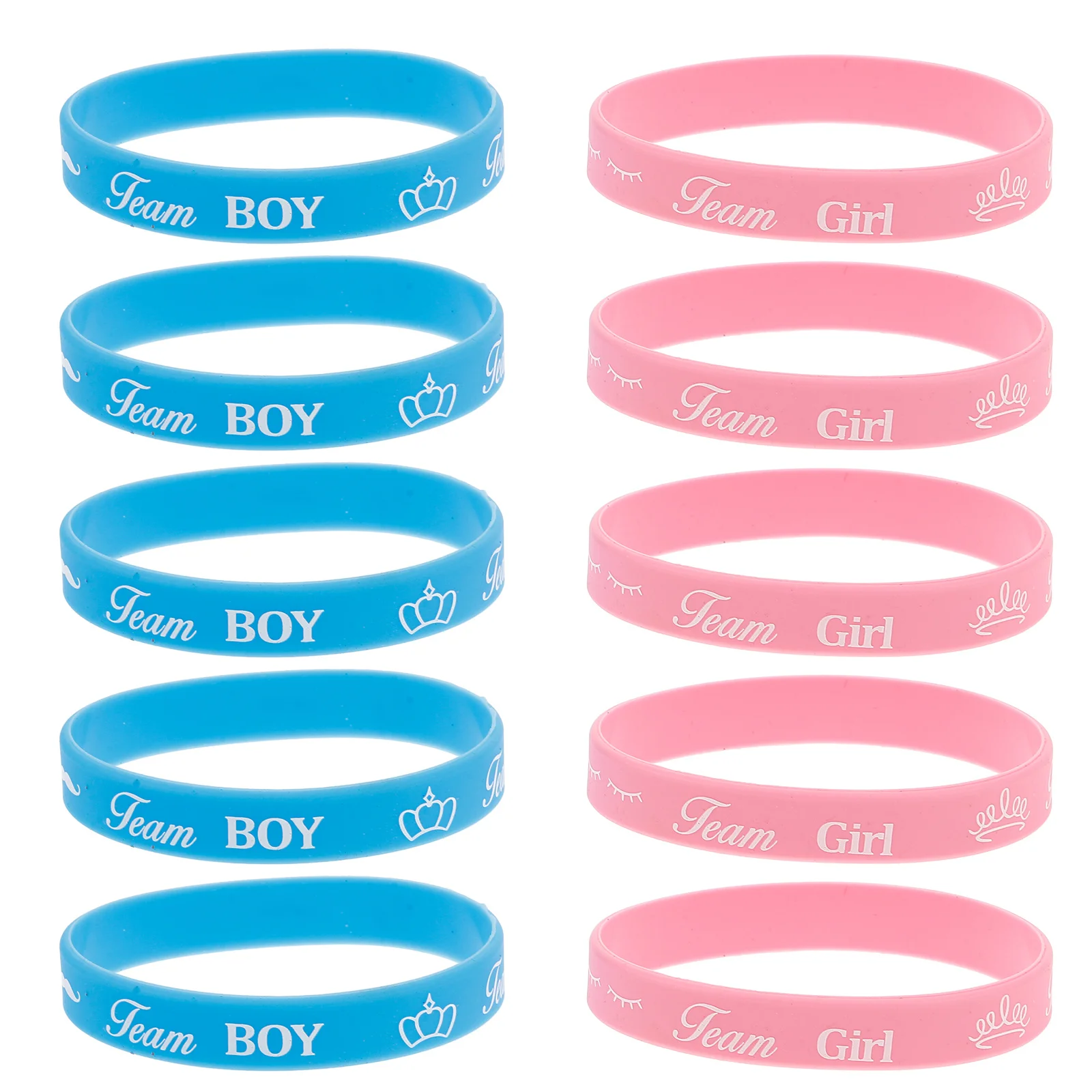 

10Pcs Gender Reveal Silicone Wristbands Team Bracelets Shower Party Favors Decorations Stylish Durable