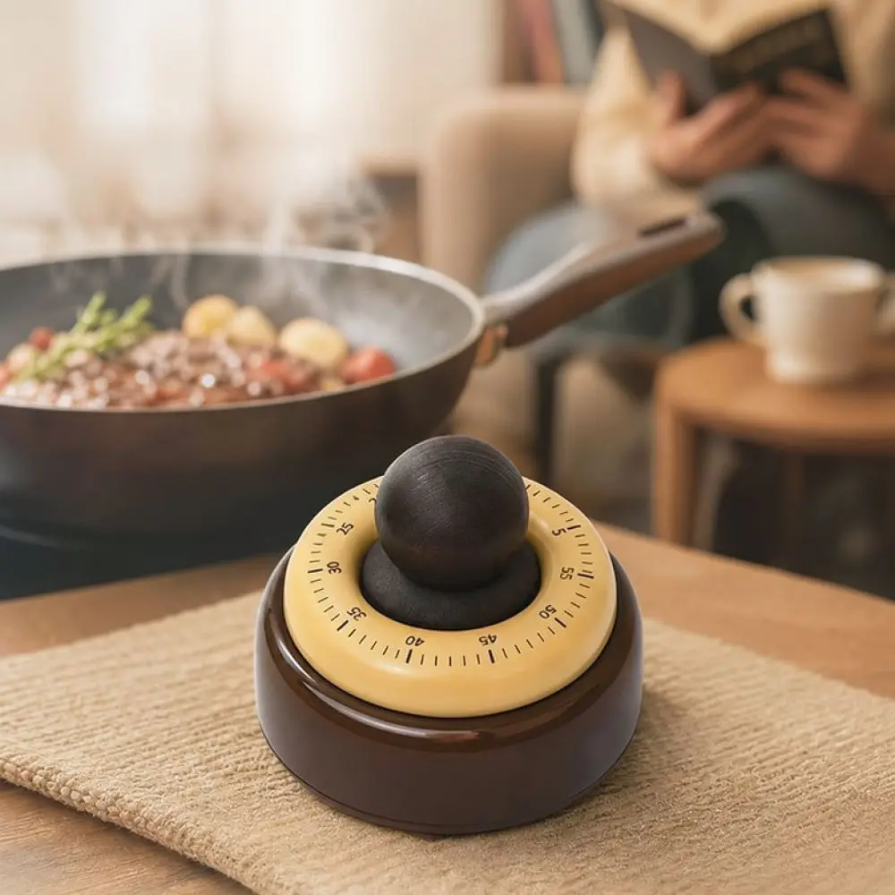 Vintage Style Magnetic Mechanical Kitchen Timer Cooking Countdown Clock Baking Reminder Gadget For Home Chef Utility