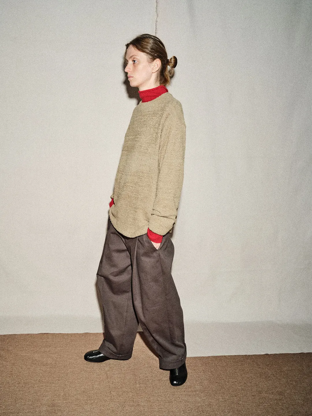 

Soft Cozy Long Sve round Ne Loose Knitted Sweater Women's Autumn Faion Casual Inner Wear Polyester Fiber Blend