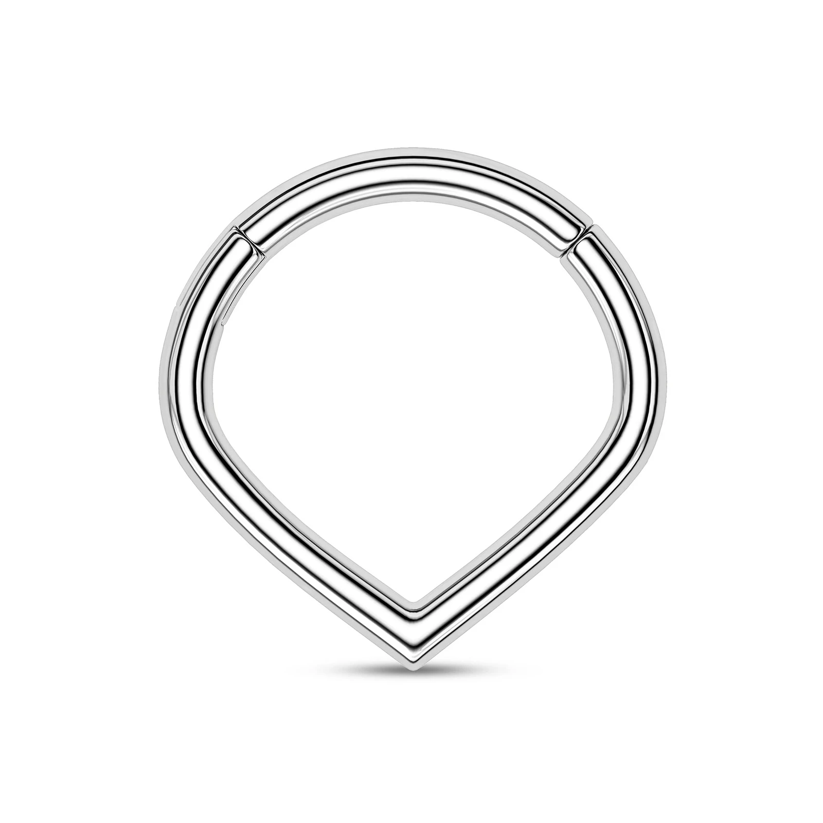 Heart Hinged Nose Ring Hoop in Titanium