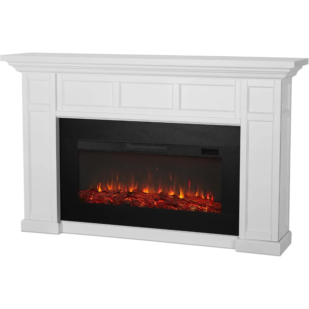 

Alcott 75” Electric Fireplace with Mantel for Living Room or Bedroom, Replaceable Fireplace Insert Heater, Remote Control, Timer