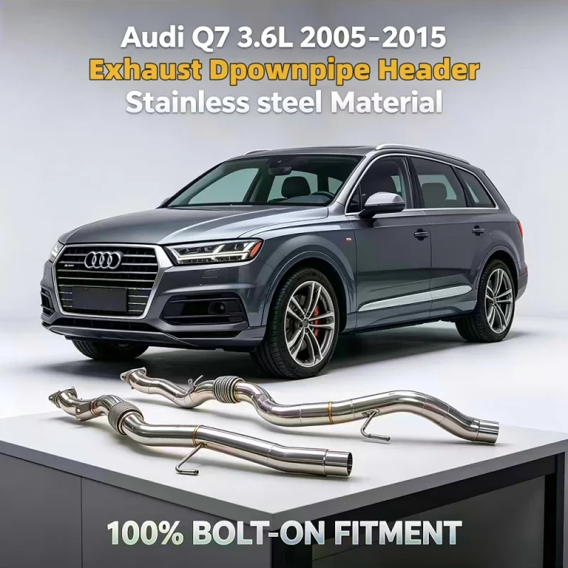 

Custom Stainless Steel Direct Downpipe Exhaust Header for Audi Q7 3.6L 2005-2015High-performance Car Exhaust Pipes Power Upgrade