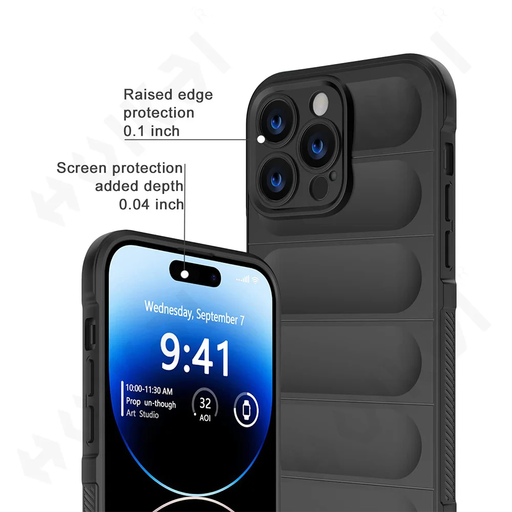 Case For iPhone 14 13 12 11 Pro Max Plus SE 2022 2020 XS X 8 7 6 Plus Liquid Silicone Soft Liner Camera Protection Cover