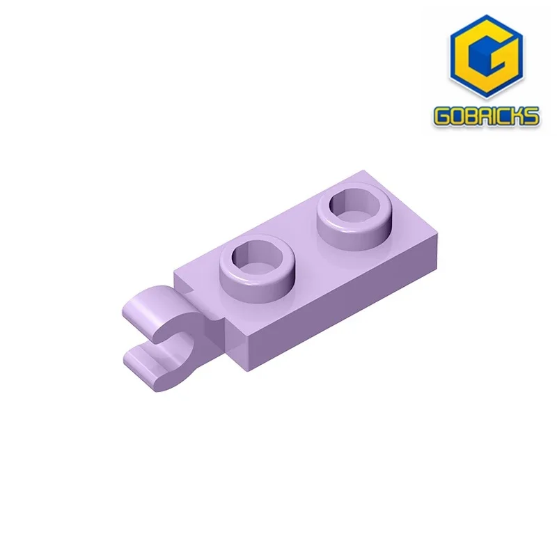 Gobricks 1 Pcs MOC Tile Special 1 x 2 with Clip Bricks Compatible With 63868 42923 Model Building Blocks Parts Kid Assembles Toy