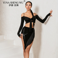 Adult Latin Dance Skirt Triangle Tassel Half Length Short Skirt National Standard Dance Cha Cha Rumba Samba Dance Practice Wear