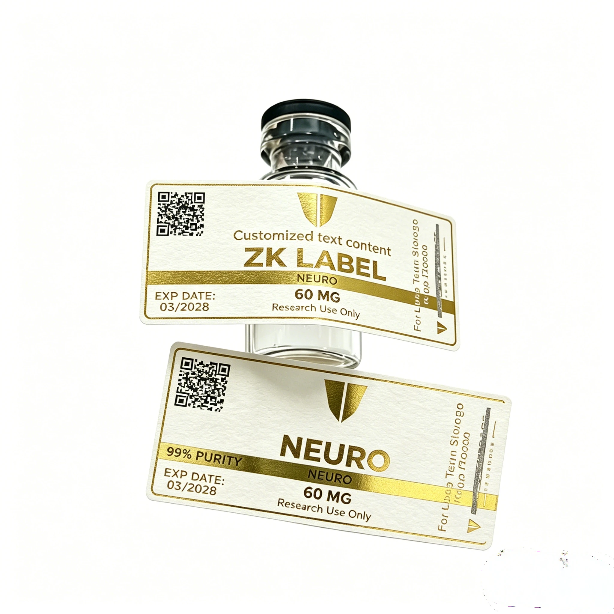 Custom Serial Textured Tamper Proof Sealing Stickers Self Adhesive Vial Tags for 3ml Travel Essential Oil Refill Vials