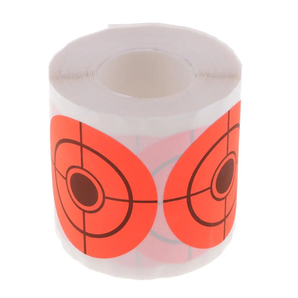 

250pcs 5cm Self–adhesive Paper Target Roll Florescent 2' Adhesive Shooting Target Stickers for Shooting Archery