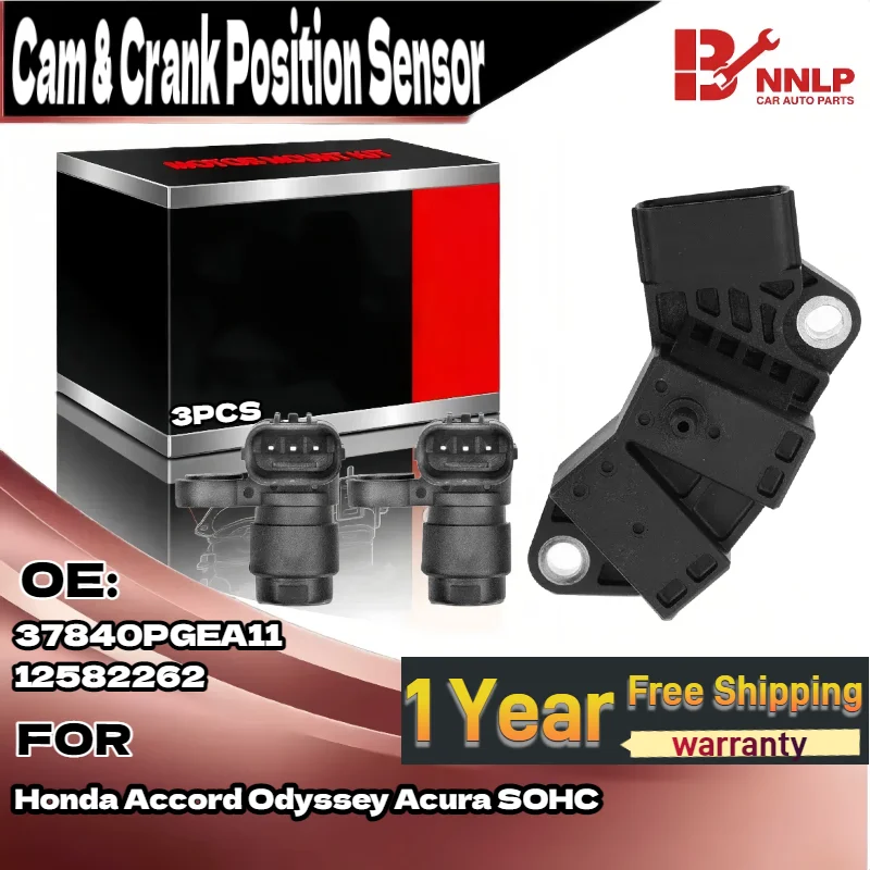 

For 2x Camshaft & 1x Crankshaft Position Sensor for Honda Accord Odyssey Acura SOHC 37840PGEA11, 12582262