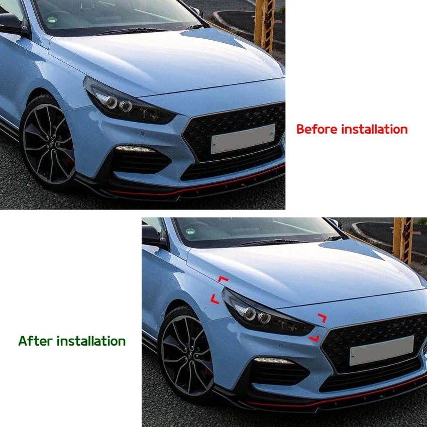 تنطبق على هيونداي I30 I30N MK3 2017-2019 السيارات ألياف الكربون العلوي الحاجب سيارة ملصق الملحقات الخارجية