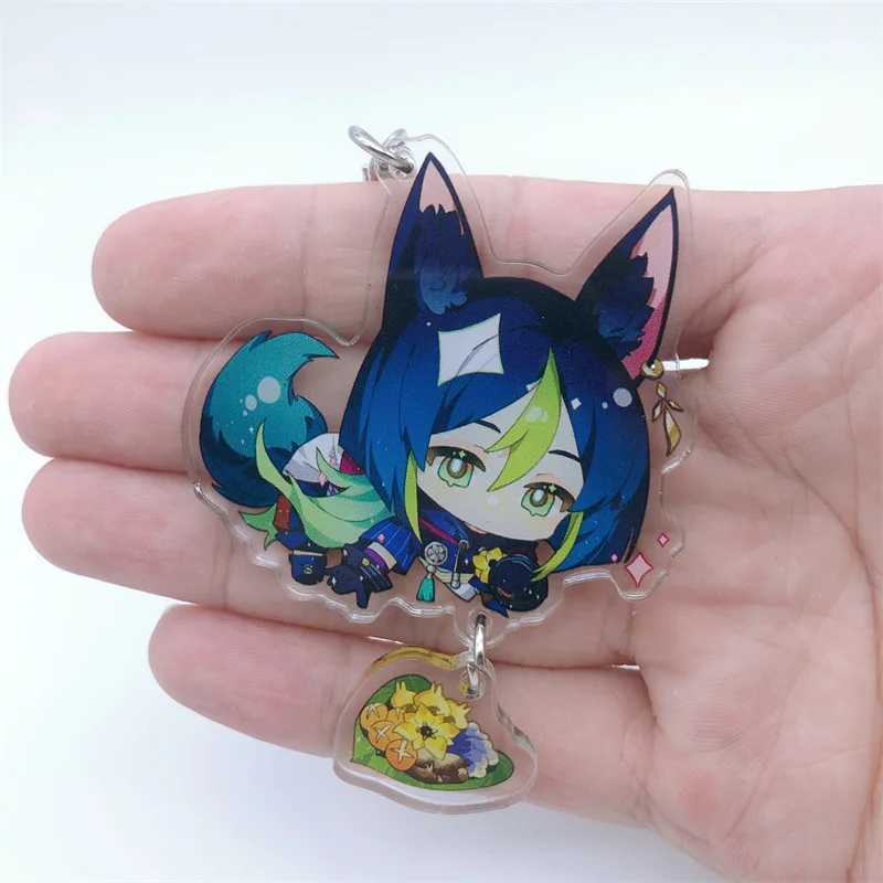 Game Impact Dori Dainsleif Kaedehara Kazuha Tighnari Xiao Keychain Badge Accessories Anime Key Chain Cartoon Pendant