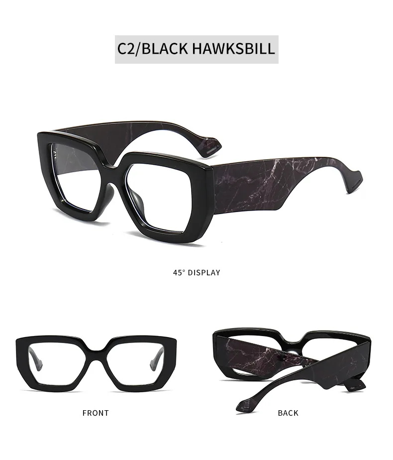 Dicken Rahmen übergroße quadratische Brille für Frauen Mode optische klare transparente Linse Brillen Computer schwarze Brille Retro – Detail 7