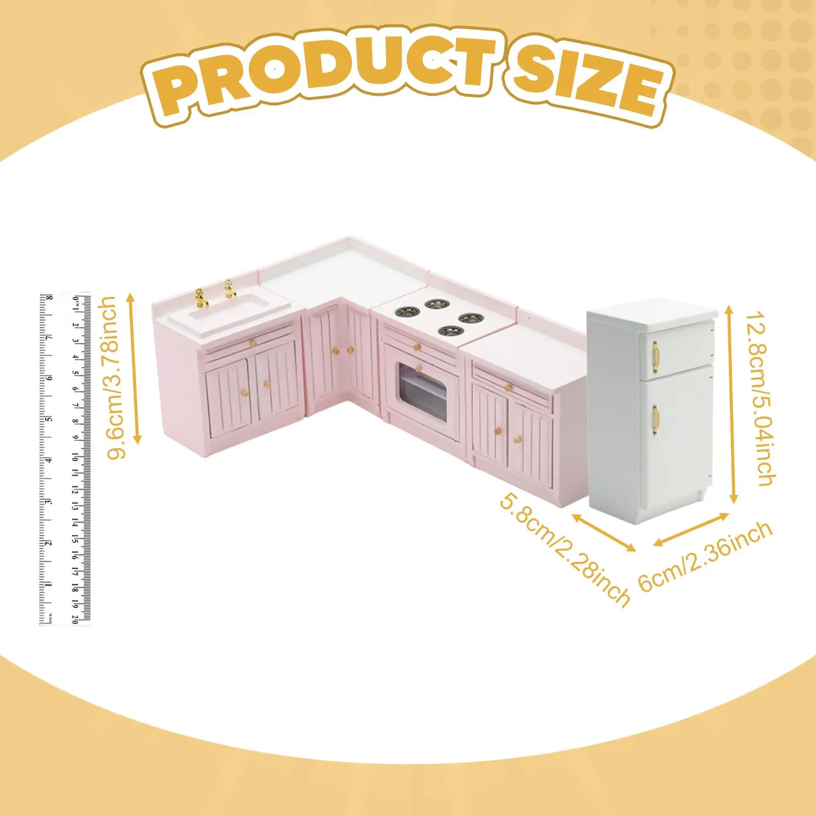 Juego de muebles para casa de muñecas de madera, accesorios para casa de muñecas a escala 1/12 para mayores de 3 años