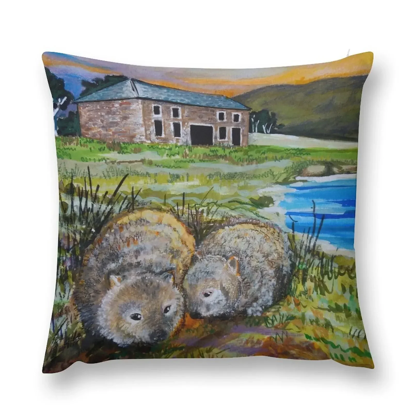 Wombats on Maria Island Tasmania Throw Pillow Decorative Sofa Cushions Elastic Cover For Sofa pillow