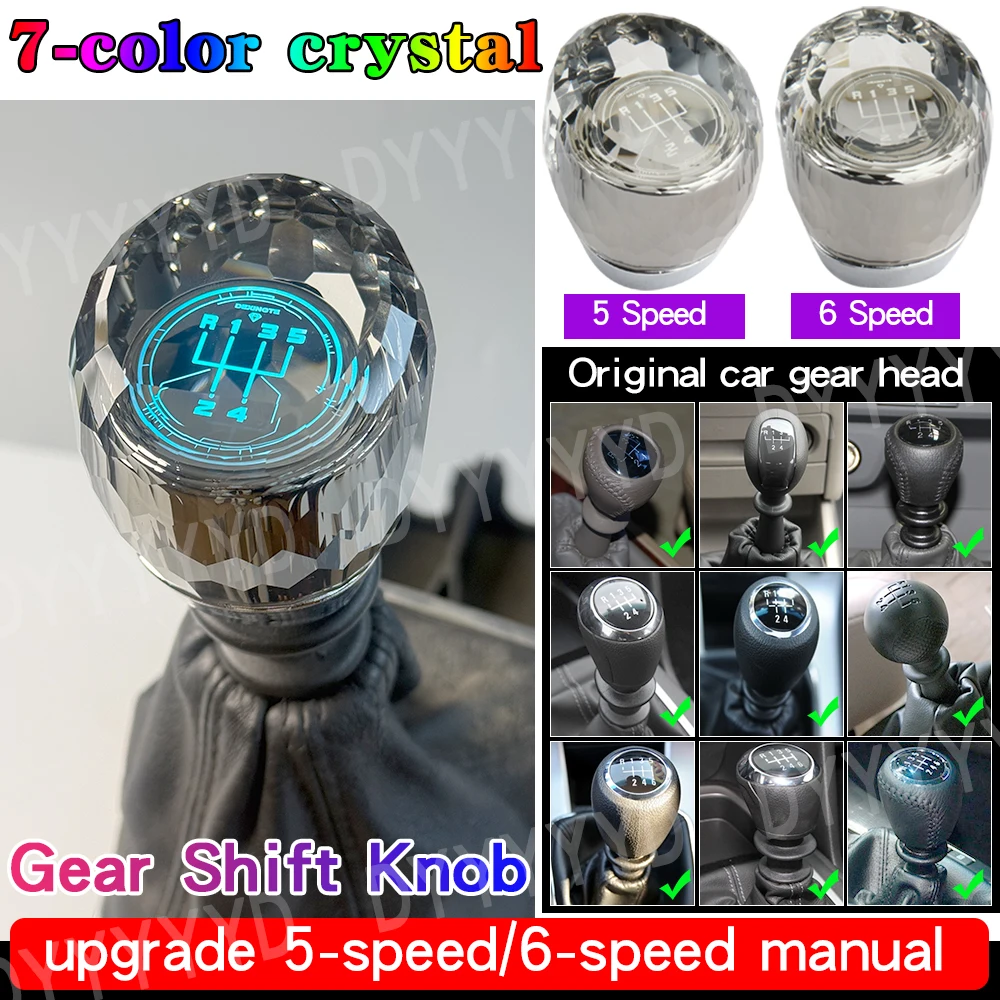 

Car 5/6 Speed Manual Gear Shift Knob Handball for Chevrolet Chevy Cruze 2009 2010 2011-2014 MT LED Crystal Gear Knob Accessories
