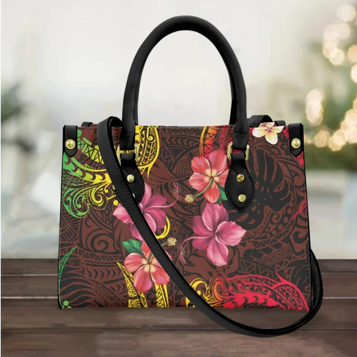 Luxury Hawaiian Hibiscus Design Messenger Bag Classic Polynesian Trend Fashion Handbag Large Capacity High Quality Small Totes