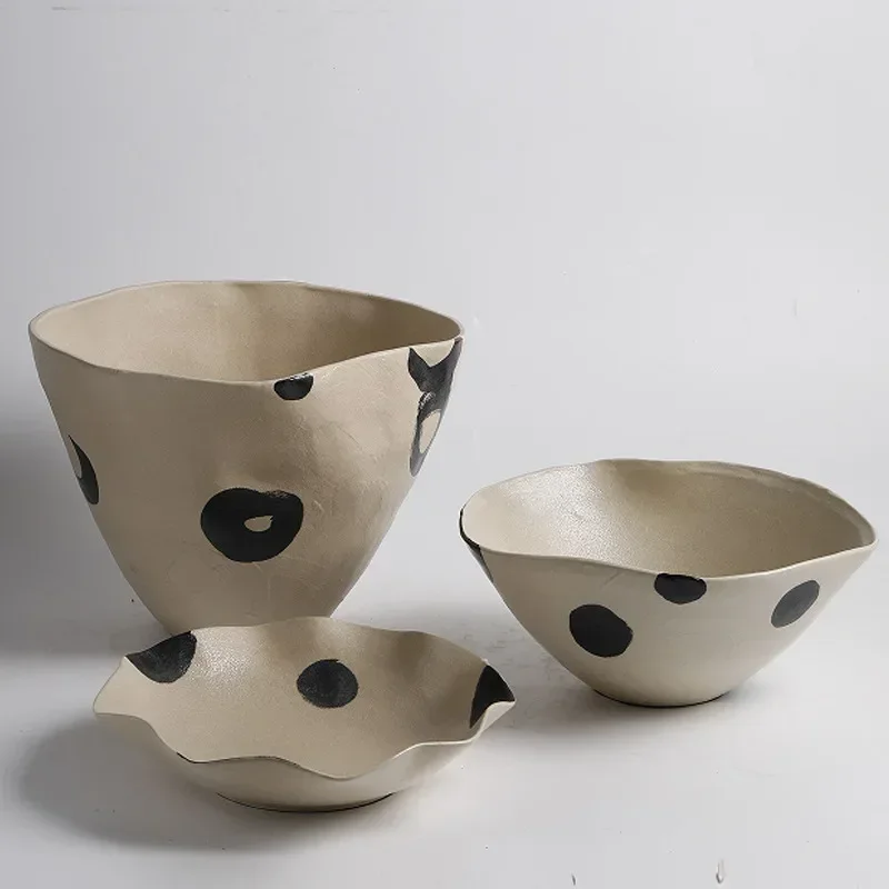 Polka dot ceramic vase