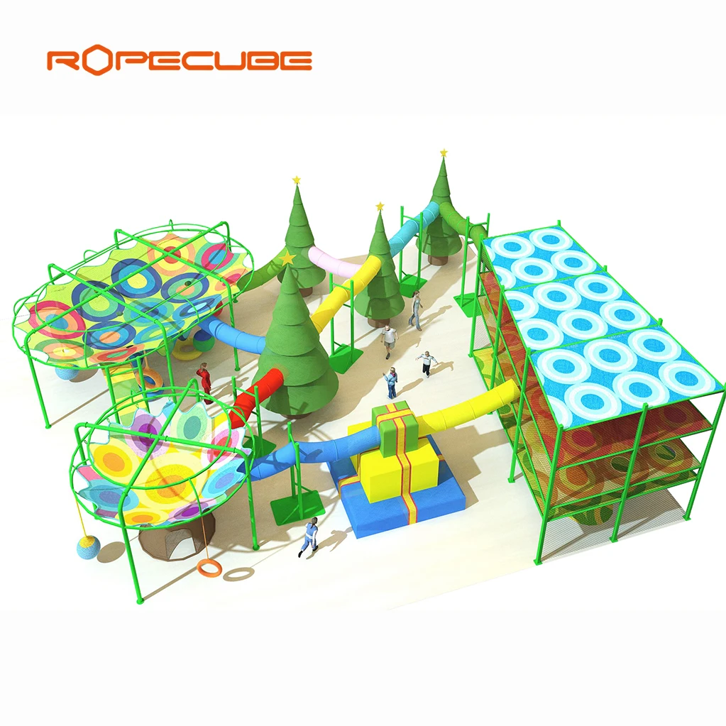 مصنع Ropecube تصميم مخصص للأطفال تسلق شبكات حبل معدات الملعب منتجات الملاهي للبيع #6