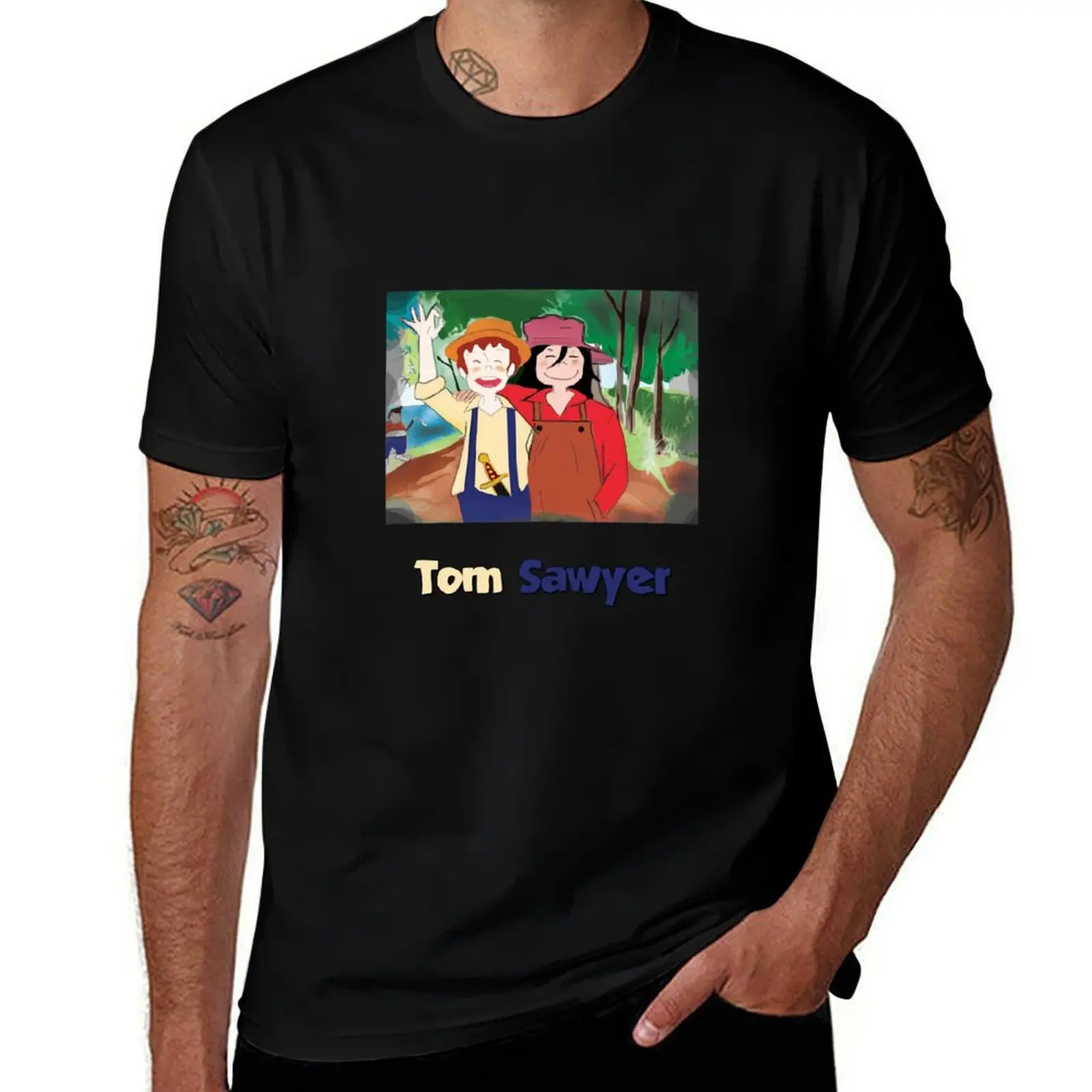 

Tom Sawyer and Huckleberry Finn T-Shirt t shirts for man pack white man t shirt summer graphic t shirts for man T-shirt
