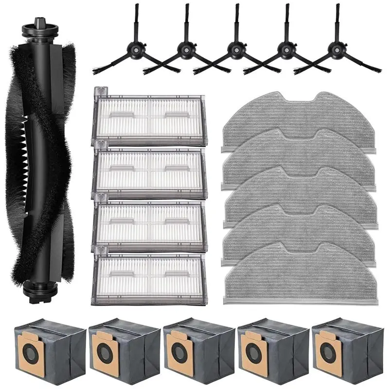 

ABXF-Аксессуары для робота-пылесоса Eufy X8 Pro/X8 Pro SES: основная и боковые щетки, HEPA-фильтр, салфетка для влажной уборки, мешки для сбора пыли