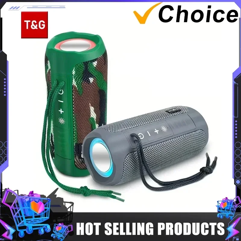 T&G TG227 Waterpro With Lamp Outdoor Portable Upright Wireless Compatible Speaker Music Player Support TF FM Radio Music Party