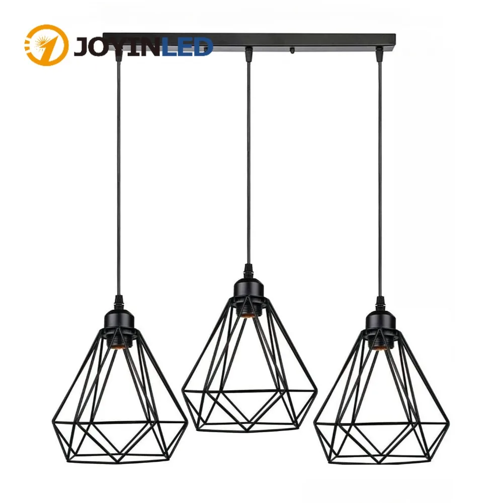 

1/3 Head Black Vintage Industrial Ceiling Hanging Light Shade E27 Metal Pendant Lamp for Kitchen Island Living Room Dining Room