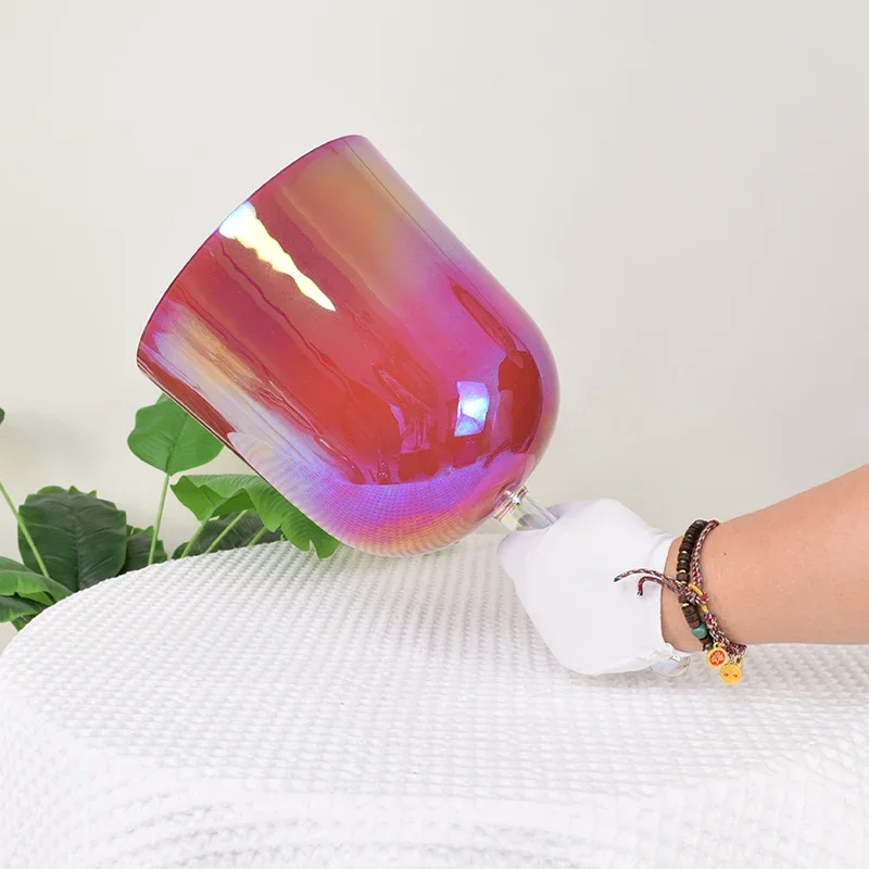 Sound Therapy Hand Handle Crystal  Singing Bowls 174HZ  99.99% Pure Cuarzos Naturales Quartz Sound Healing Instruments