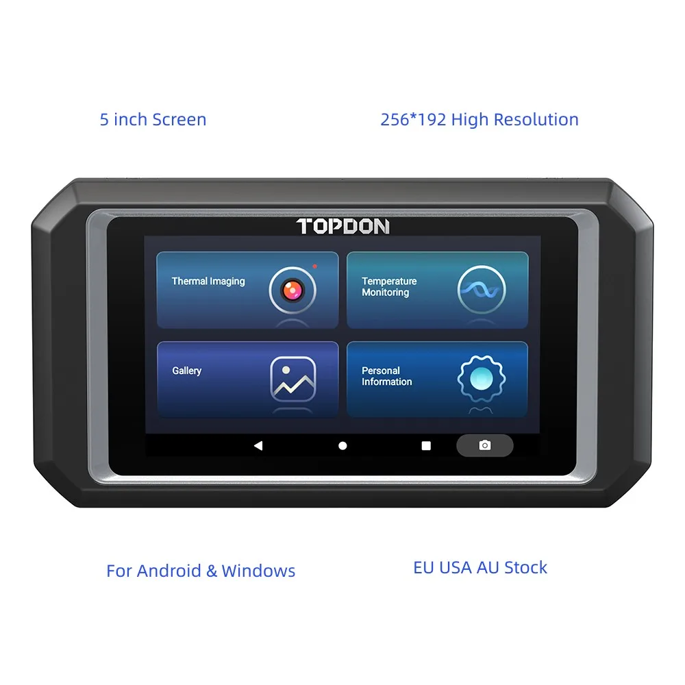 TOPDON TC003 New Arrival Professional Portable high solution 5 inch screen android car ir infrared thermal imaging camera imager