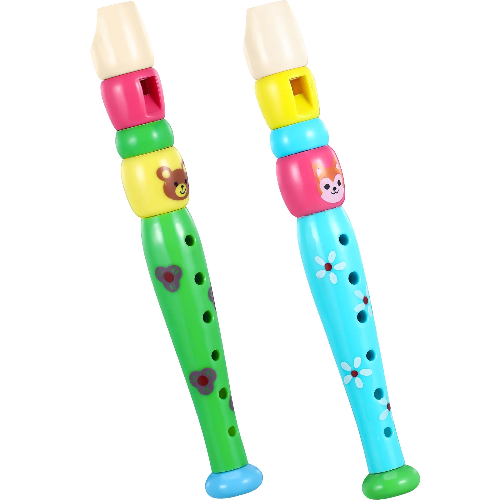 2Pcs Six-Hole Recorder Kids Musical Toys Bright Color Plastic Clarinet Children Instrument Music Education Gift