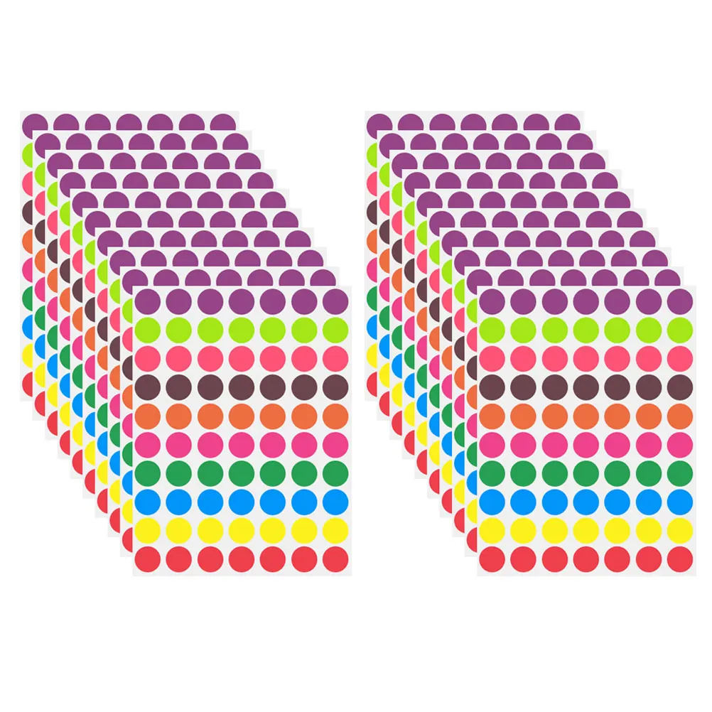 

1400pcs Assorted Color Dot Stickers Round Label Seals Adhesive Circle Labels for DIY Journaling and Gift Wrapping 2025