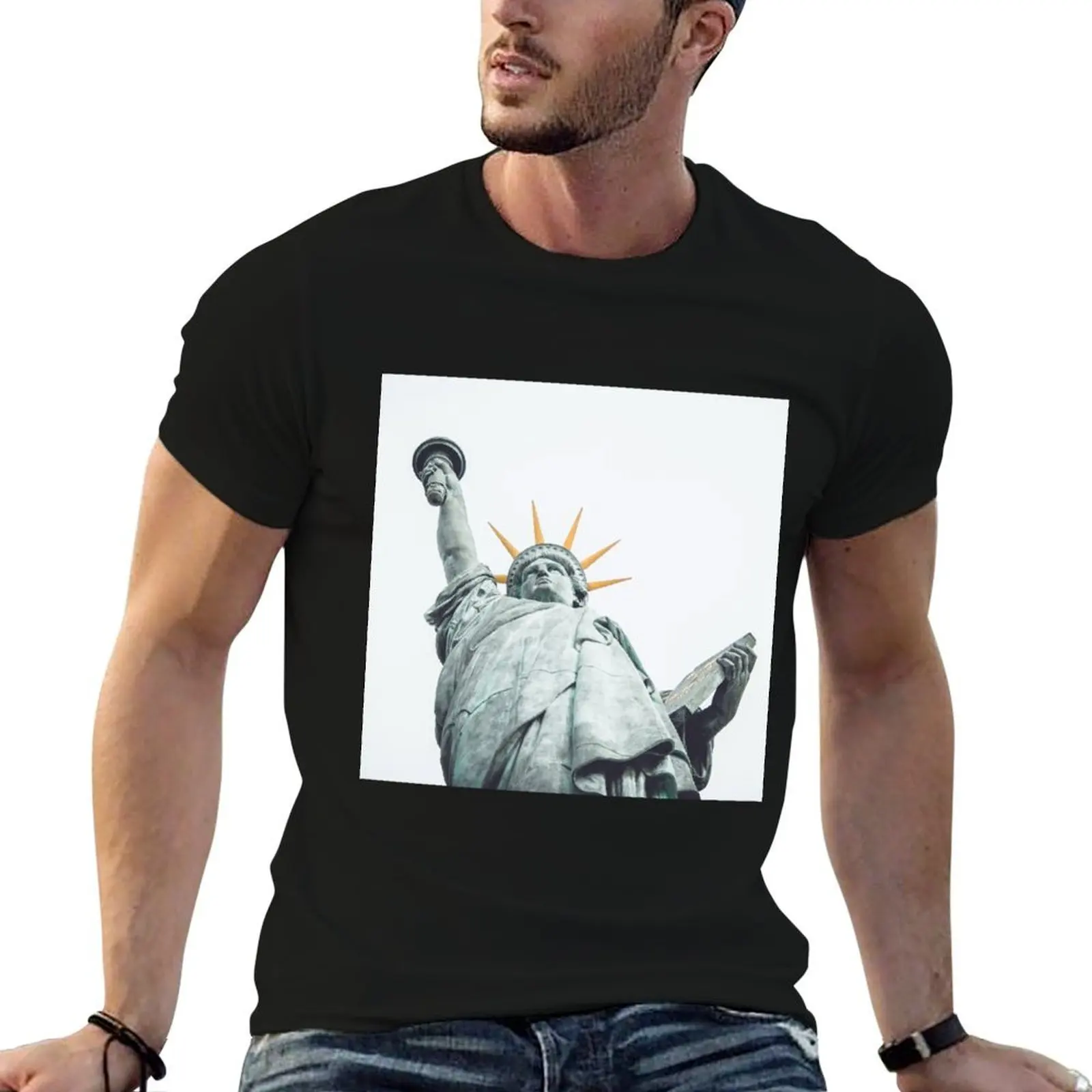 

Statue of liberty T-Shirt printed t shirts for man t shirt men 100% cotton luxury brand T-Shirt