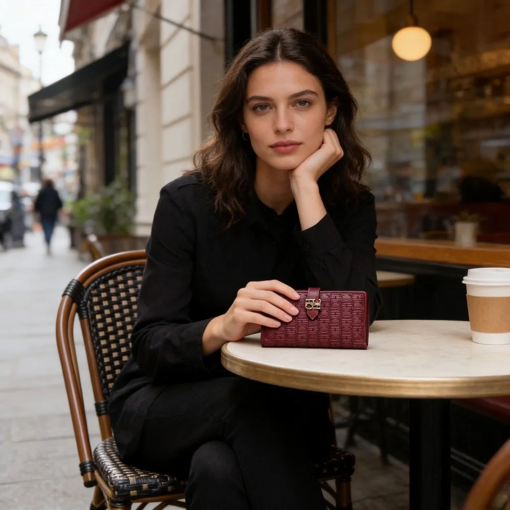 

CHHC Trendy Womens Wallet with Coin Purse Large Capacity Clasp Flap Ladies Bifold Wallet for Women Fashion Crossbody Card