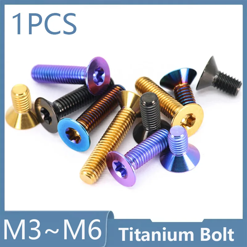 Beicai 1pcs Alloy Countersunk Socket Cap Screw M3 M4 M5 M6 Flat Hex Coutersunk Screw For Motorcycle Refit