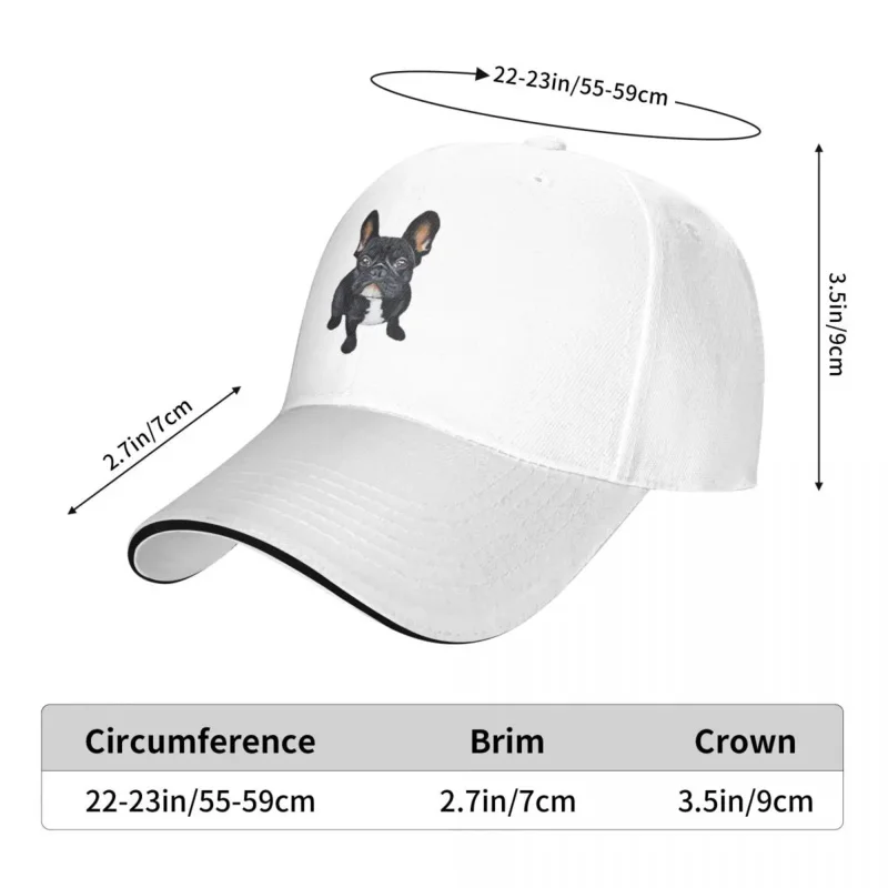 Y2K Cute French Bulldog Frenchie Dog Men Baseball Caps Peaked Cap Sun Shade Outdoor Hat