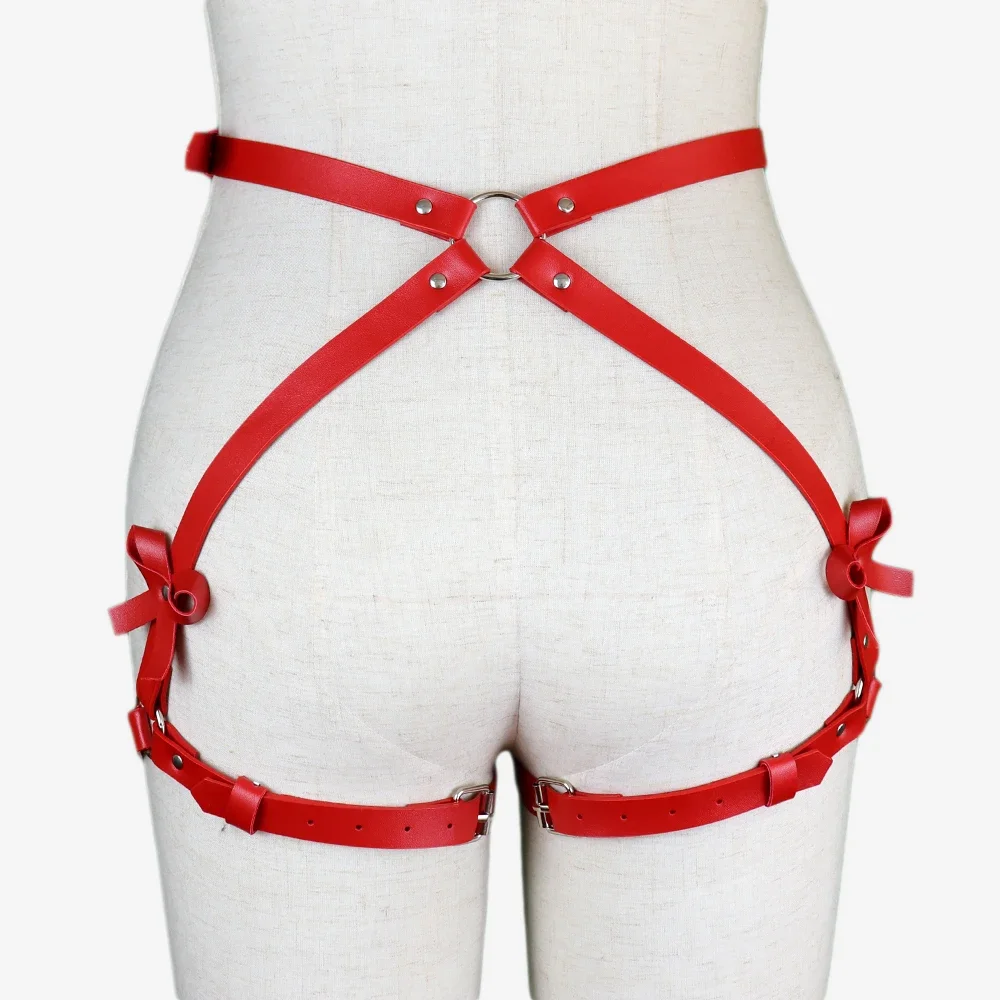 Lingerie de couro para mulheres, cintos de arnês sexy, ligas corporais, roupas íntimas bondage, roupas de fetiche góticas