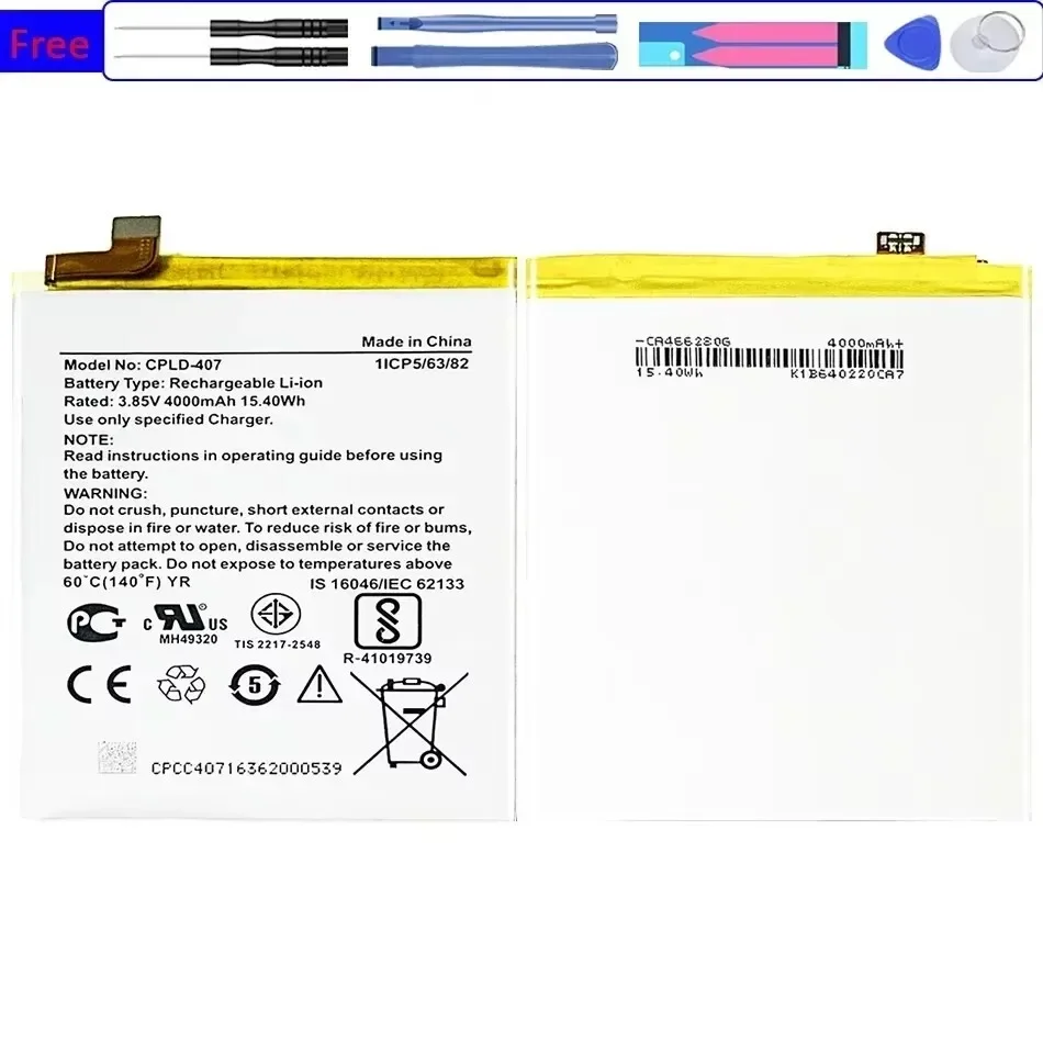 Mobile Phone Battery for Coolpad Cool 1 Play 6 COR-I0 VCR-A0 CPLD-407 4000mAh