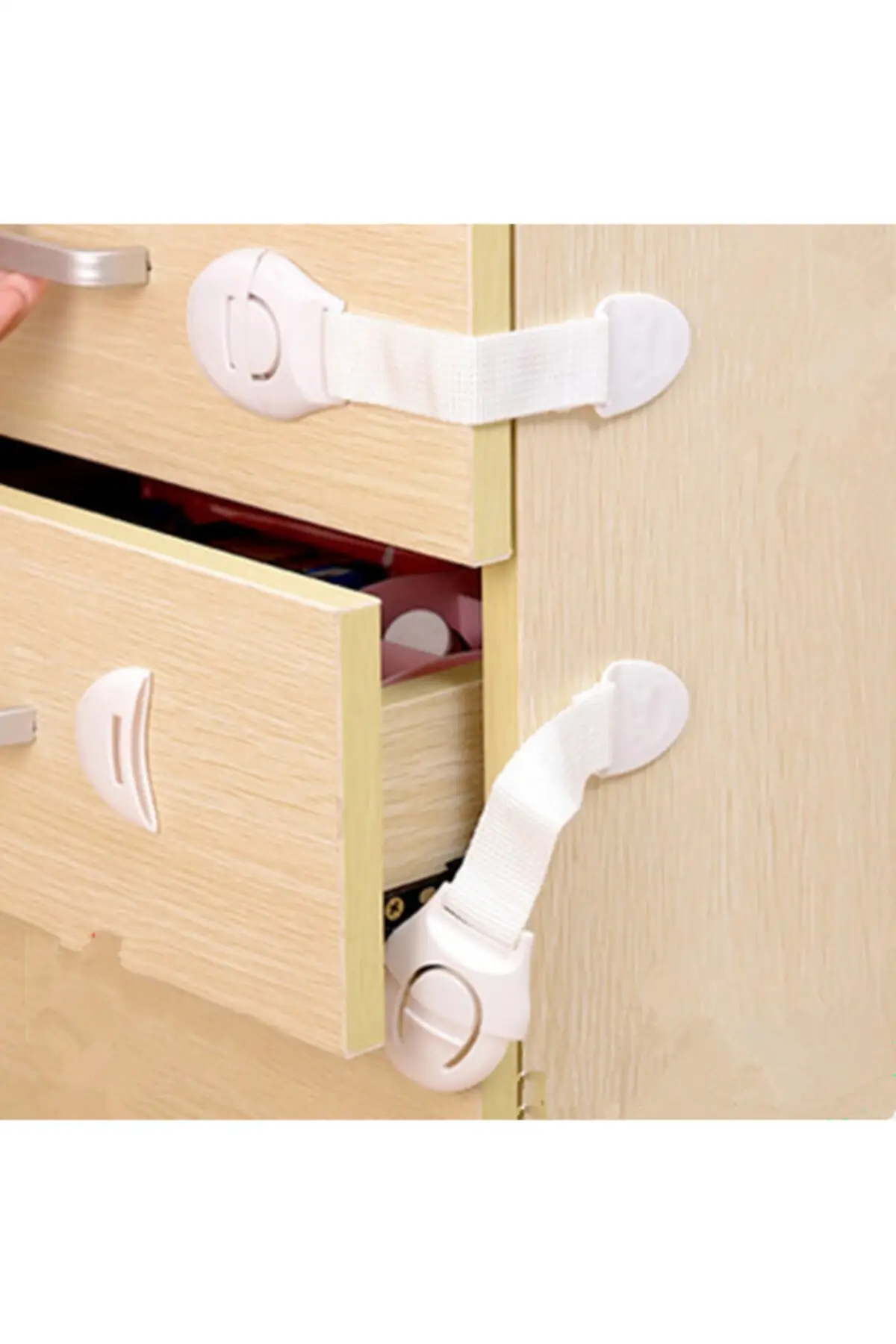 Baby And Child Protection Lock Cabinet And Drawer Lock, Baby Safety Lock 10 Pcs Double Sided Tape, self-Adhesive