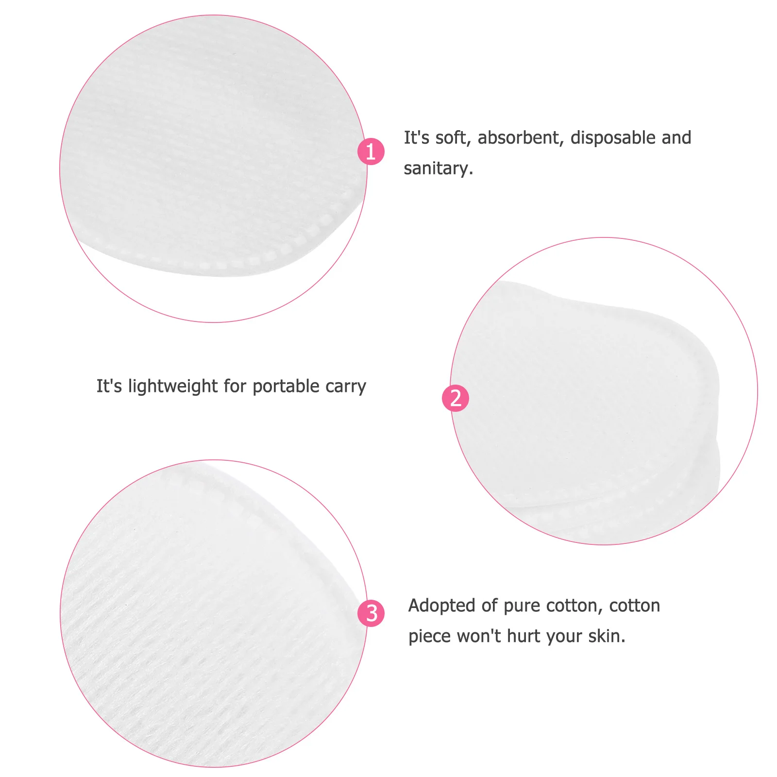 60pcs Facial Round Makeup Remover For Skin Care Facial Cotton Pads Clean Face Wash Wipes Pure Cotton Cleansing Pads